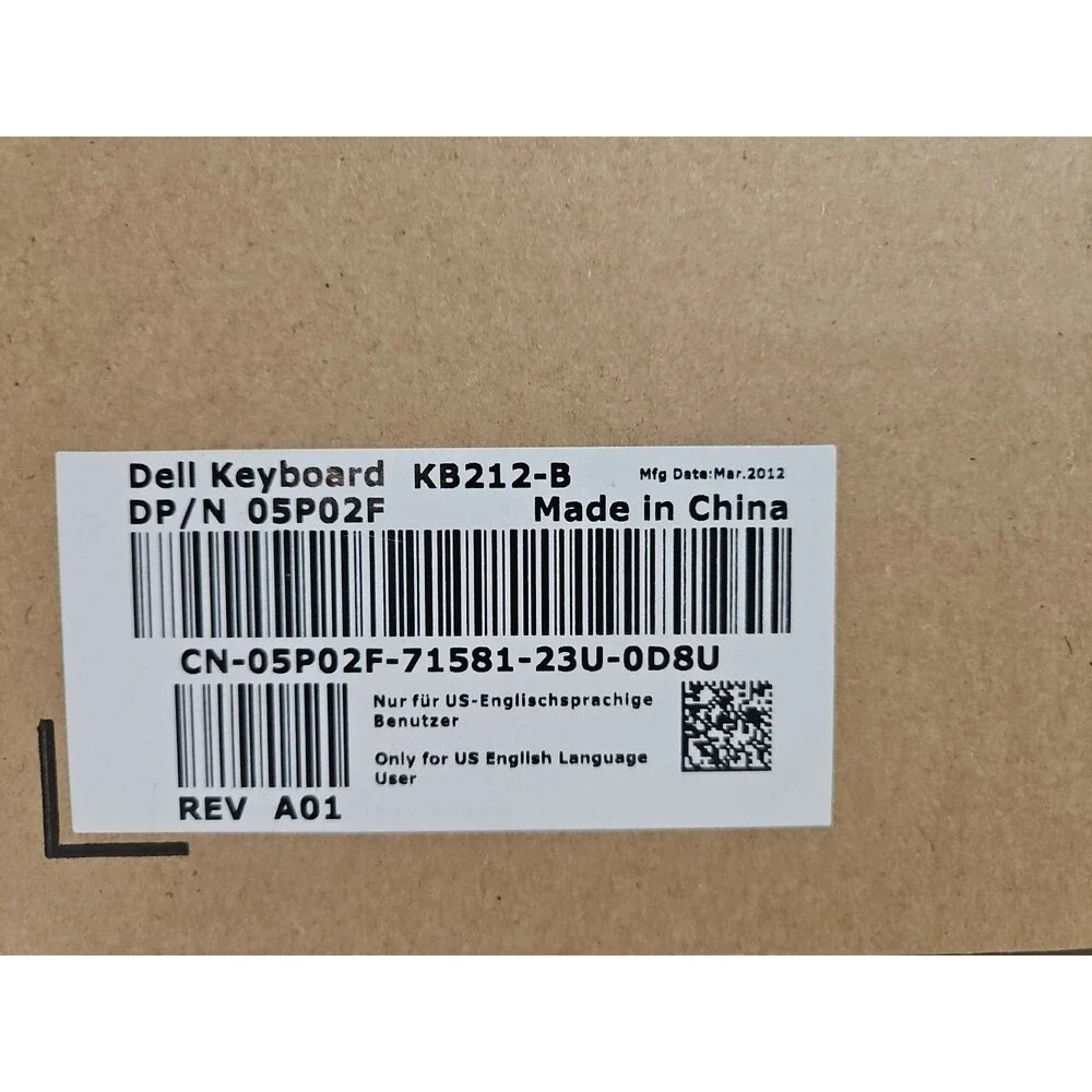 Dell KB212-B USB Wired 104-Key Keyboard 1HF2Y DJ454 DJ458 with Mouse MS116